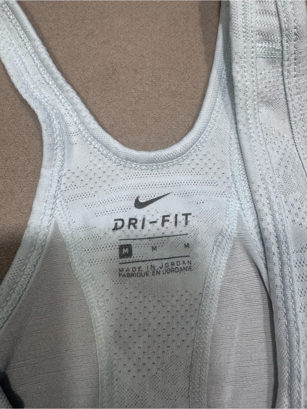 Nike Dri-Fit Light Gray Tank Top with Gray Swoosh - Picture 4 of 6